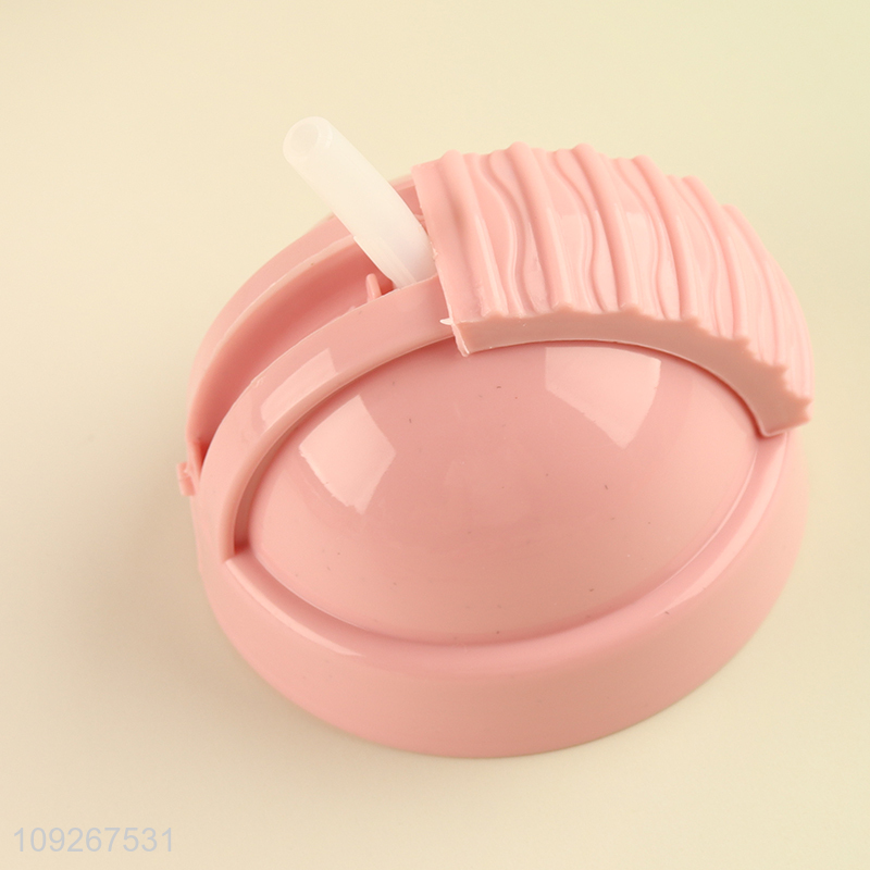 Good selling car shape pink plastic dinner plate straw cup set wholesale