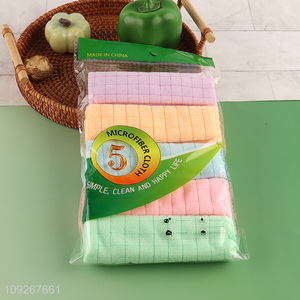 Popular products 5pcs multicolor microfiber cleaning clothes cleaning towel set