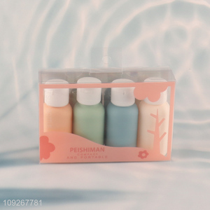 Top quality portable travel 4pcs travel kit plastic storage bottle set