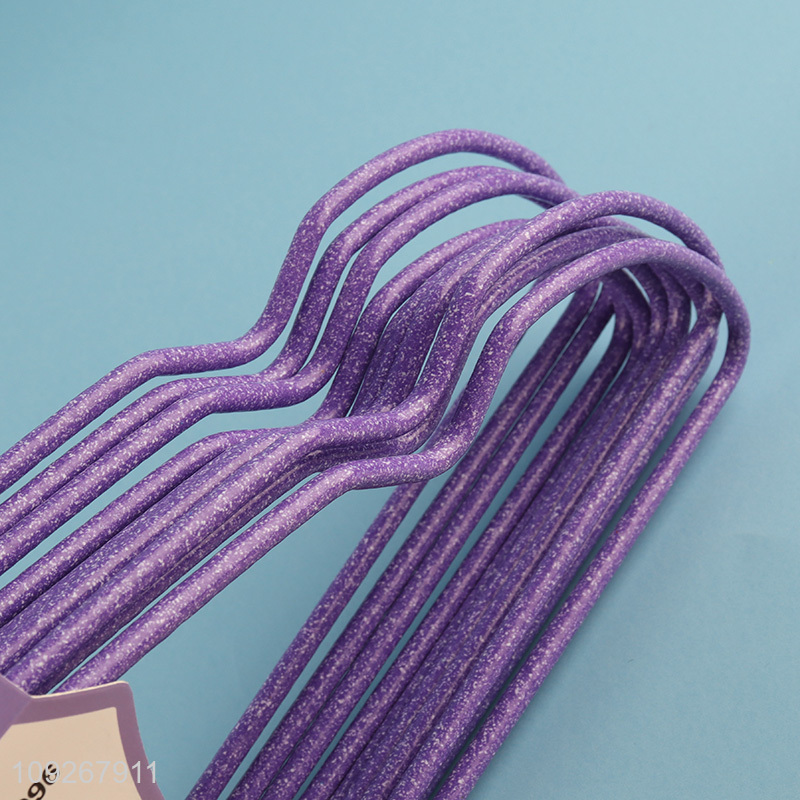 New arrival 10pcs purple non-slip clothes hanger coat hanger for sale