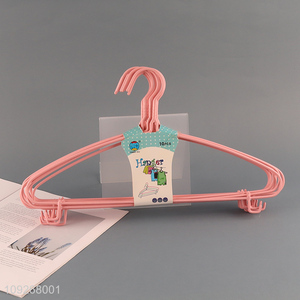 Good quality 10pcs non-slip plastic-coated hanger coat hanger for sale