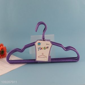 New arrival 10pcs purple non-slip clothes hanger coat hanger for sale