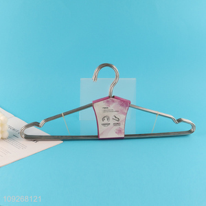 Online wholesale 10pcs anti-slip household stainless steel clothes hanger