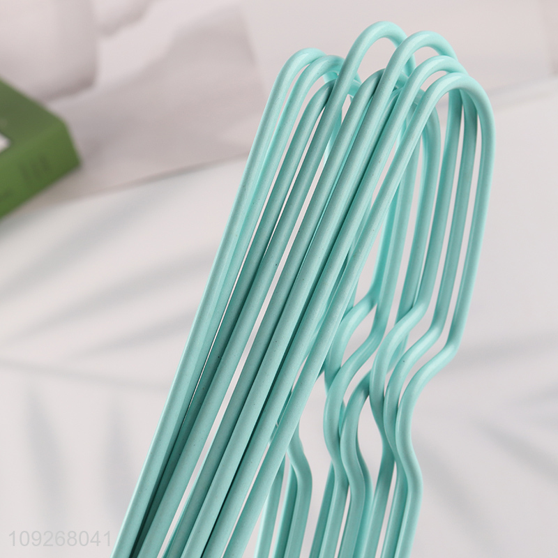 Top sale non-slip 10pcs household plastic-coated hanger clothes hanger set