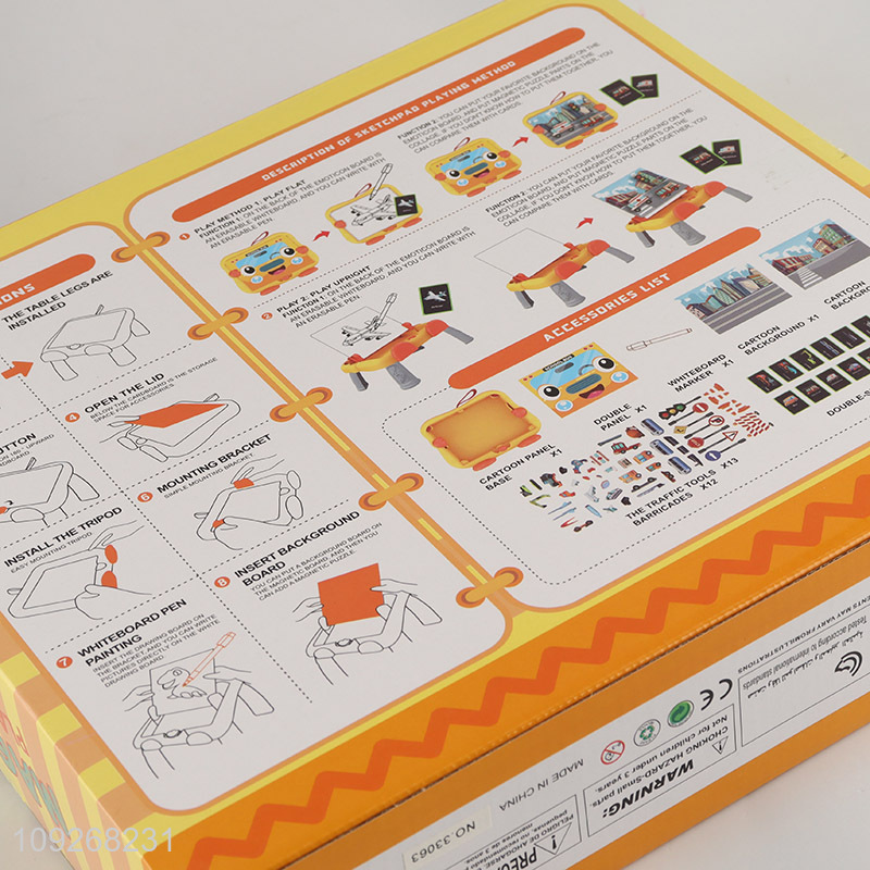 Good quality school bus shape kids magnetic puzzle game learning board