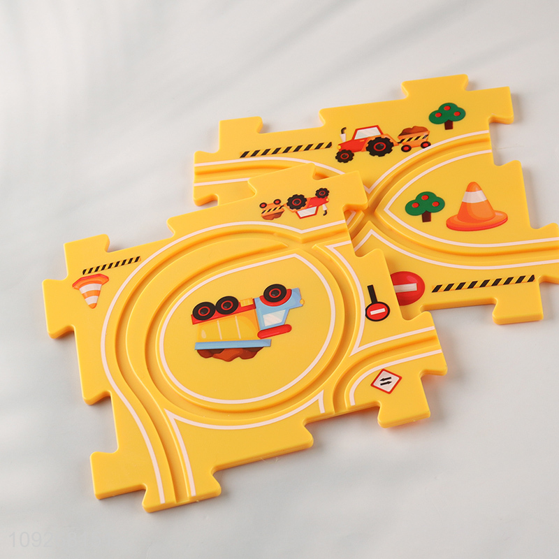 Hot products kids engineering puzzle game electric rail car toys for sale