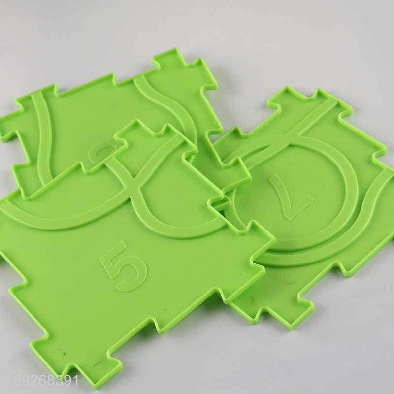 Latest product children dinosaur series puzzle game rail car toys