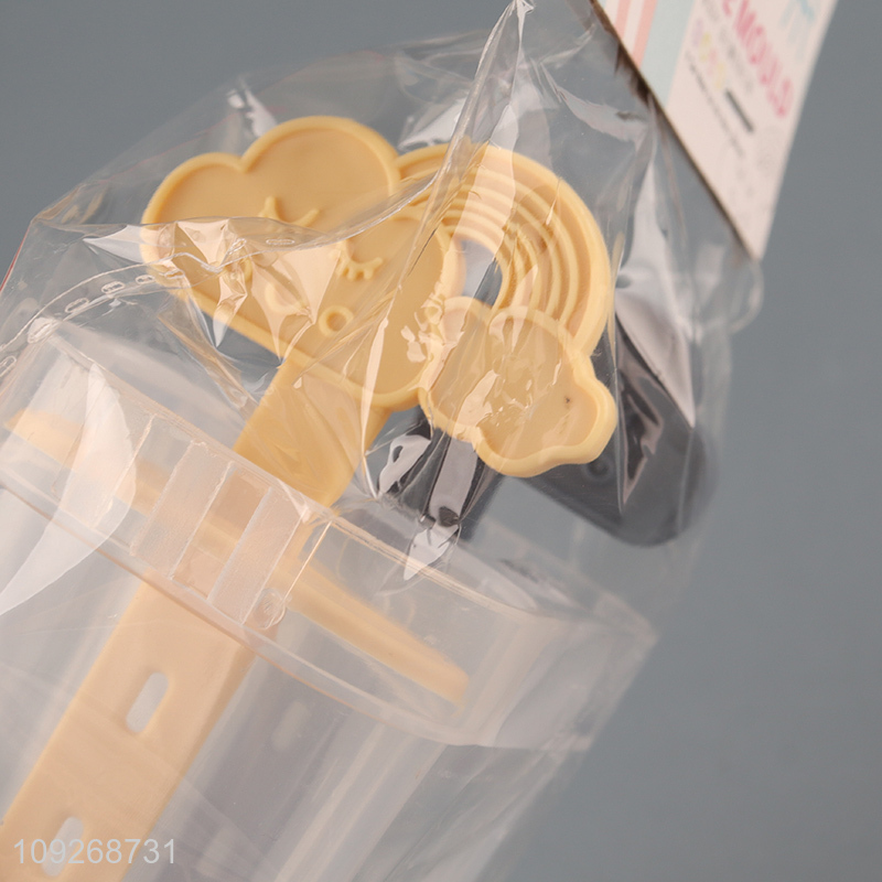 China supplier 2pcs plastic home kitchen diy ice pop mold ice cream mold for sale