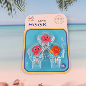 Factory price 3pcs bathroom kitchen star shape sticky hook wall hook