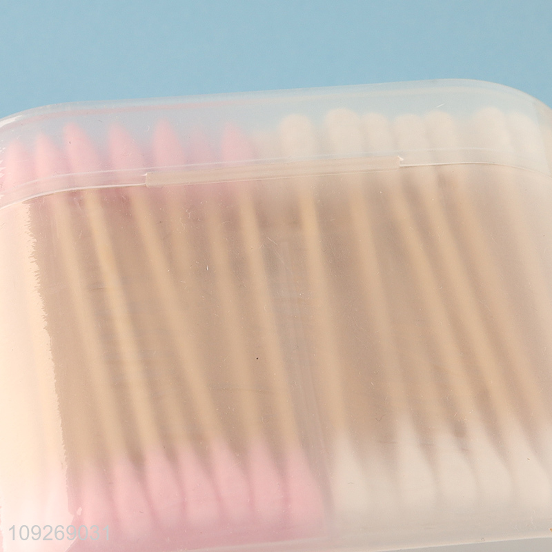 Yiwu market 300pcs makeup bamboo stick cotton swab cotton bud for sale