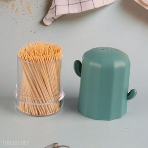 China factory cactus shape box refined bamboo toothpick for sale