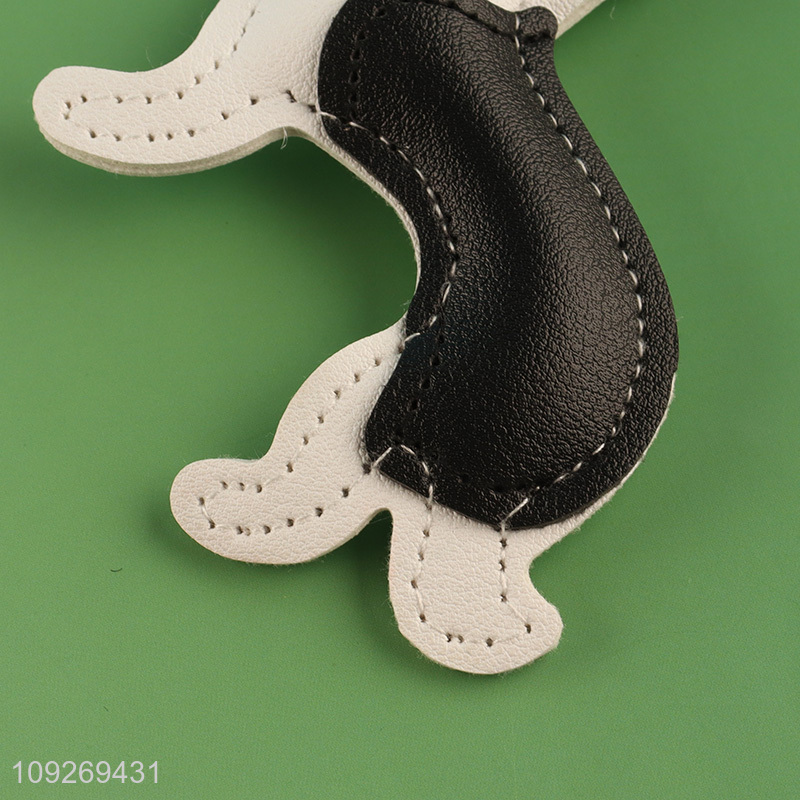 New arrival cartoon puppy leather keychain key ring bag pendant for sale