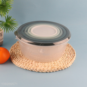 Factory supply round home kitchen food container storage box with lid