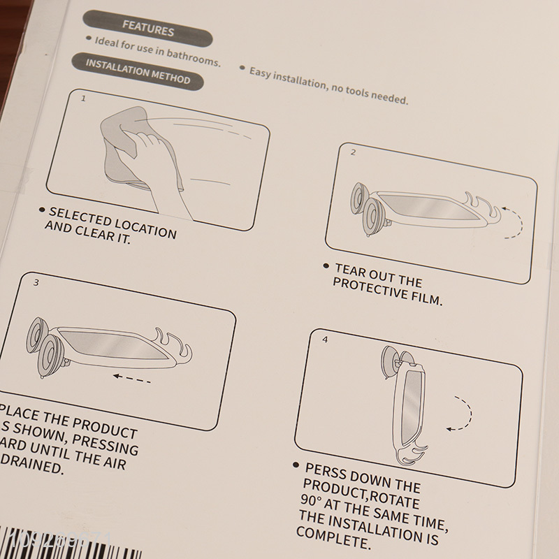 Hot selling bathroom accessories wall-mounted self-adhesive makeup mirror wholesale