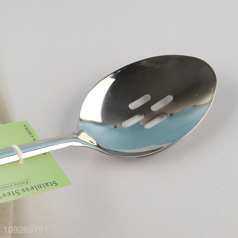 Good quality stainless steel kitchen utensil slotted spoon for sale