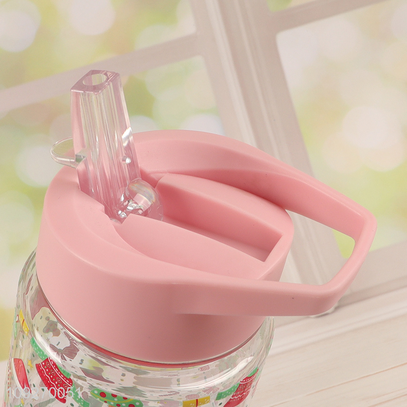 New Arrival Portable Leakproof Easy Clean Plastic Water Bottle with Flip Straw