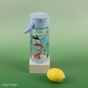 High Quality Kids Water Bottle Cute Plastic Water Bottle with Straw & Handle