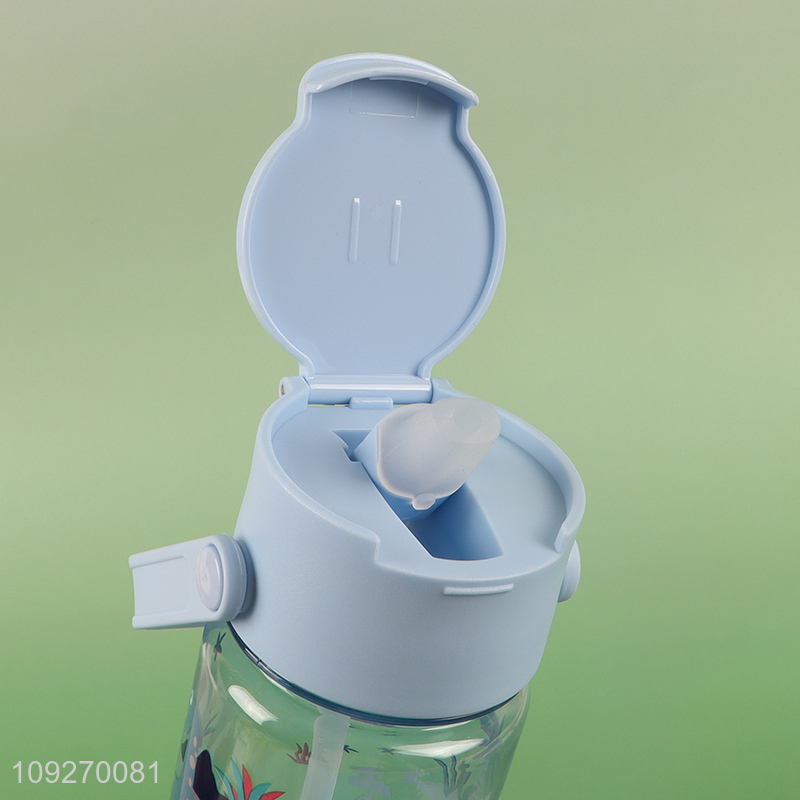 High Quality Kids Water Bottle Cute Plastic Water Bottle with Straw & Handle