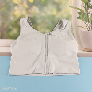 Yiwu market breathable sports women underwear women bra with zipper