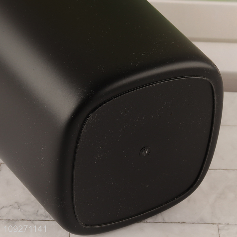 High quality household black plastic waste bin with lid