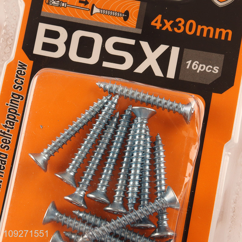 New style 4*30mm metal zinc-plated phillips flat head self-tapping screws