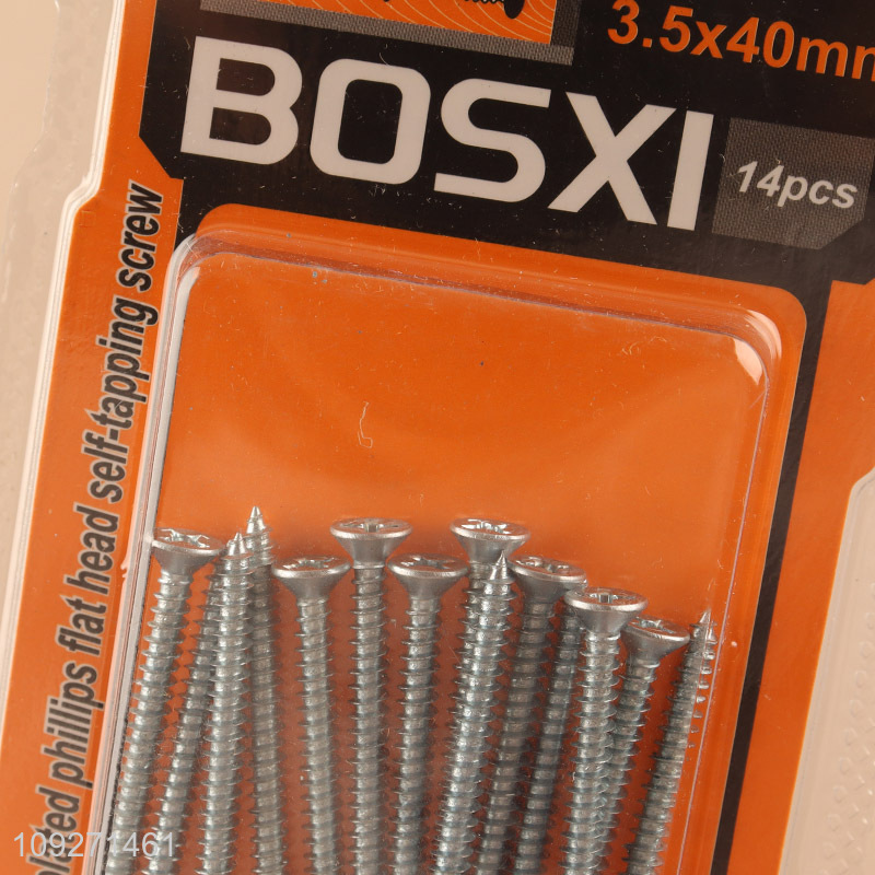 New arrival 3.5*40mm zinc-plated phillips flat head self-tapping screws