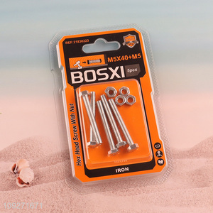 China wholesale hardware accessories iron hex head screw with nut