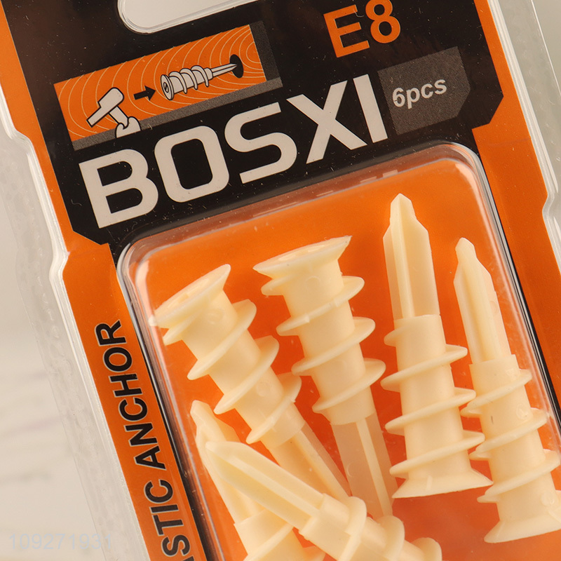 Factoy supply 6pcs plastic wall anchor for hardware accessories