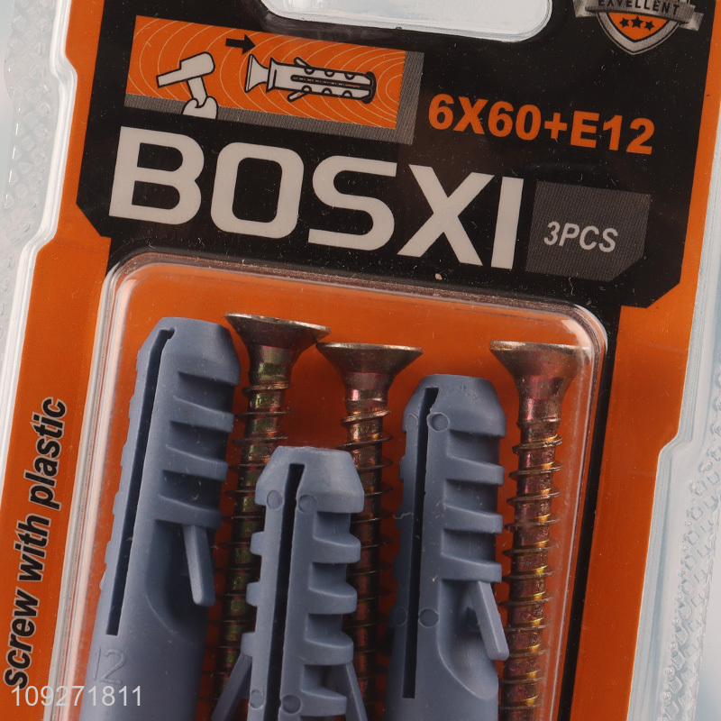 Factory wholesale hardware self-tapping screws with plastic expansion screw tube