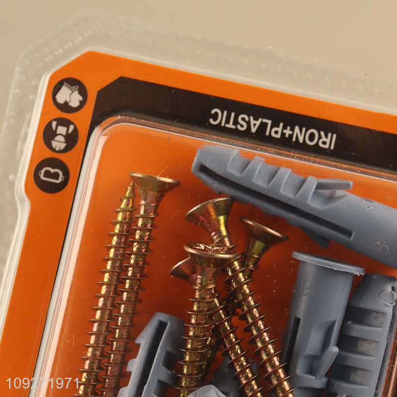 Good selling plastic wall anchor and iron screw set