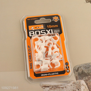 Wholesale White Circular Steel Nail Wire Clip Fixed Firmly Plastic Wire Plastic Buckle