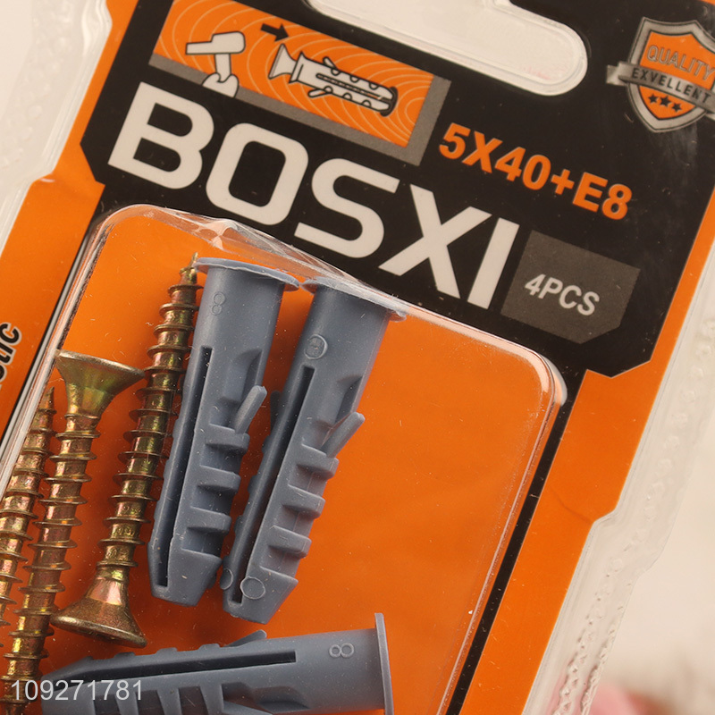 Top sale 4pcs self-tapping screws with plastic expansion screw tube