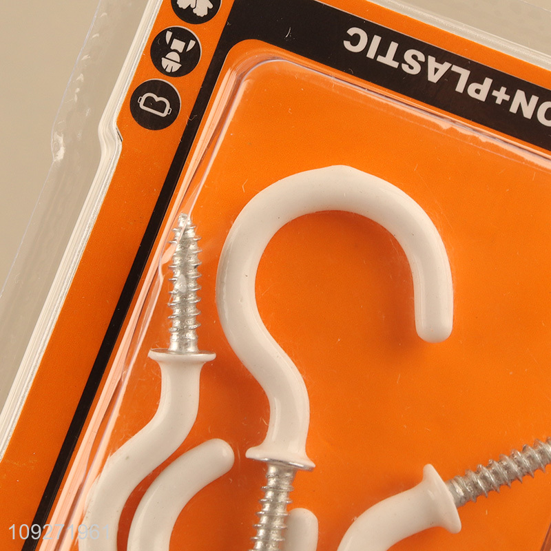 China wholesale 3pcs plastic coated self tapping screws hooks