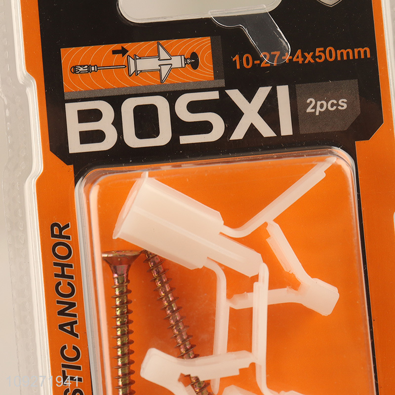 Low price hardware accessories plastic wall anchor and screw set