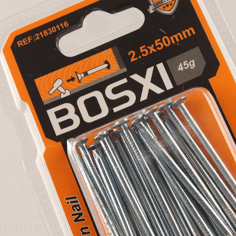 Top products 2.5*50mm woodworking construction site iron nail common nail