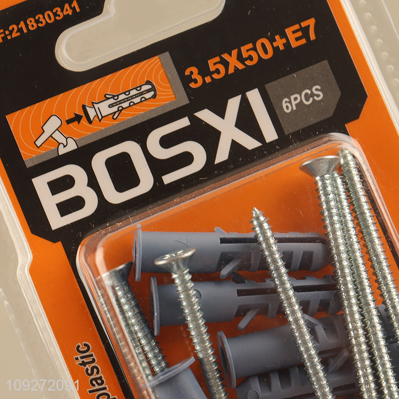 Top selling plastic wall anchor and iron screw set wholesale