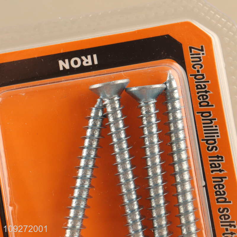 Good quality 6*60mm zinc-plated phillips flat head self-tapping screws