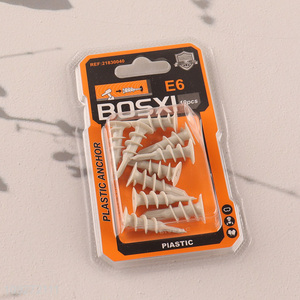 Yiwu market 10pcs hardware accessories plastic wall anchor set