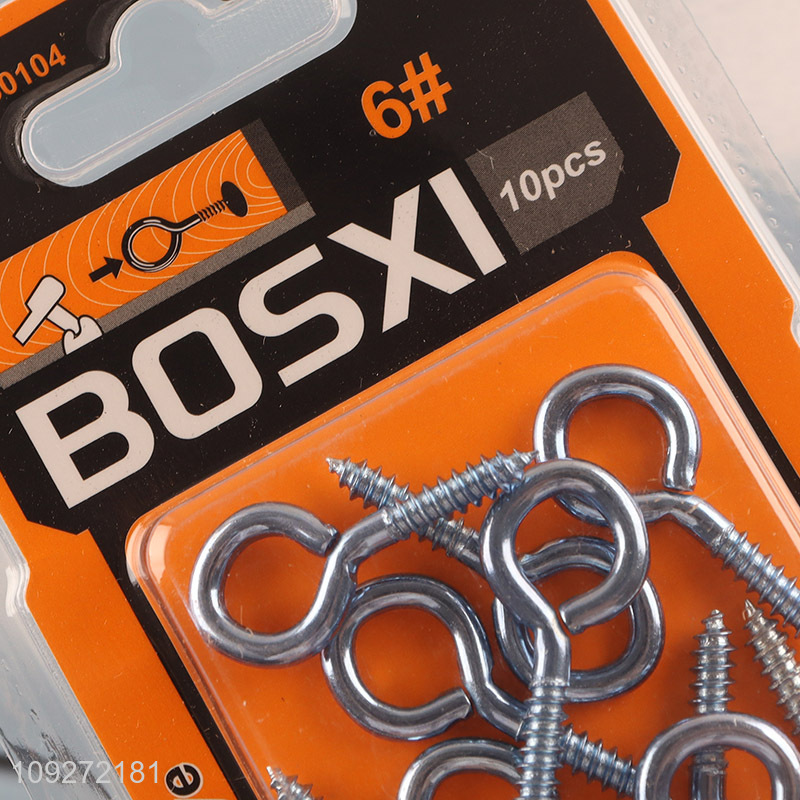 Hot selling 10pcs iron hardware accessories self-tapping screws hooks