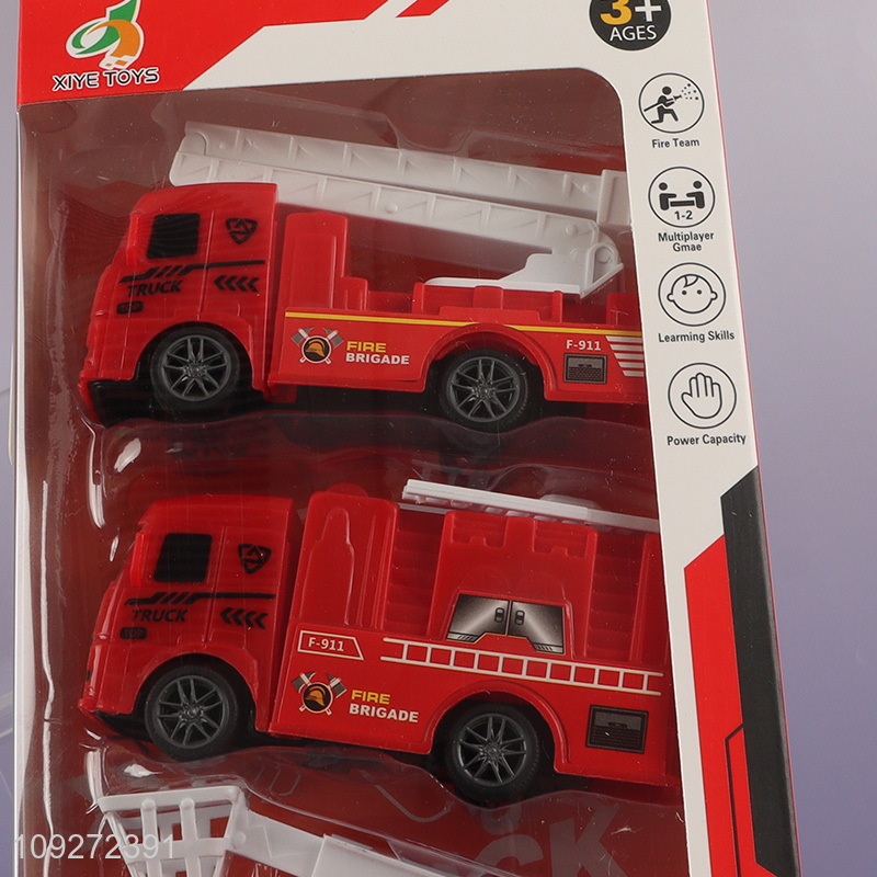 Wholesale fire fighting truck children's toy pull back car set