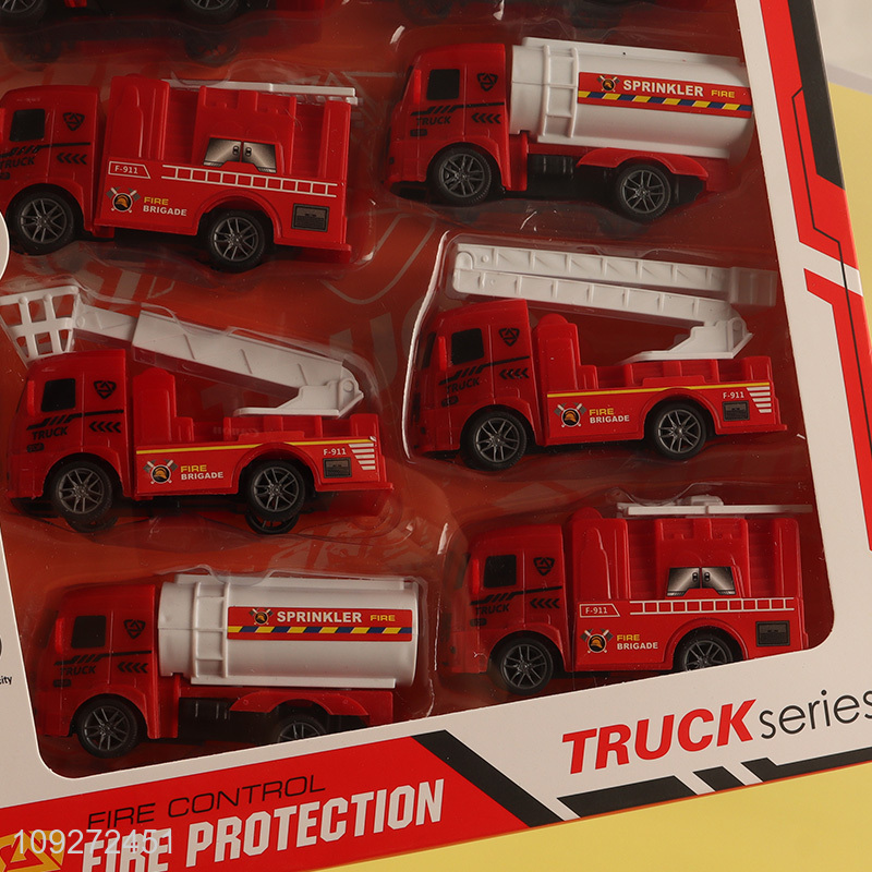 Latest products fire fighting truck children's toy pull back car set