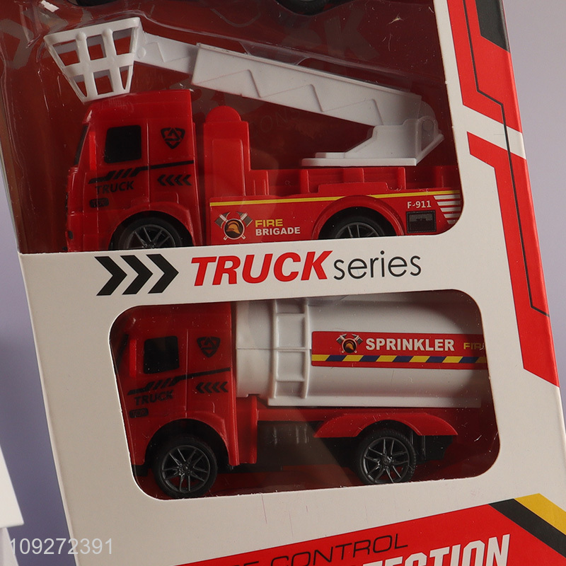 Wholesale fire fighting truck children's toy pull back car set