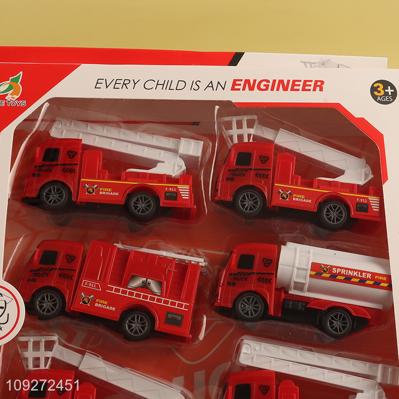 Latest products fire fighting truck children's toy pull back car set