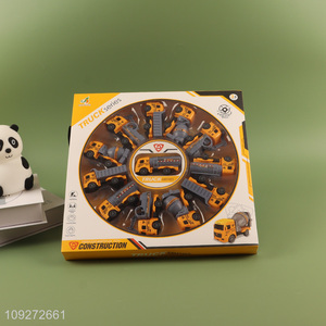 Hot selling engineer truck children pull back car toy set