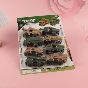 Top sale military truck children pull back car toy set