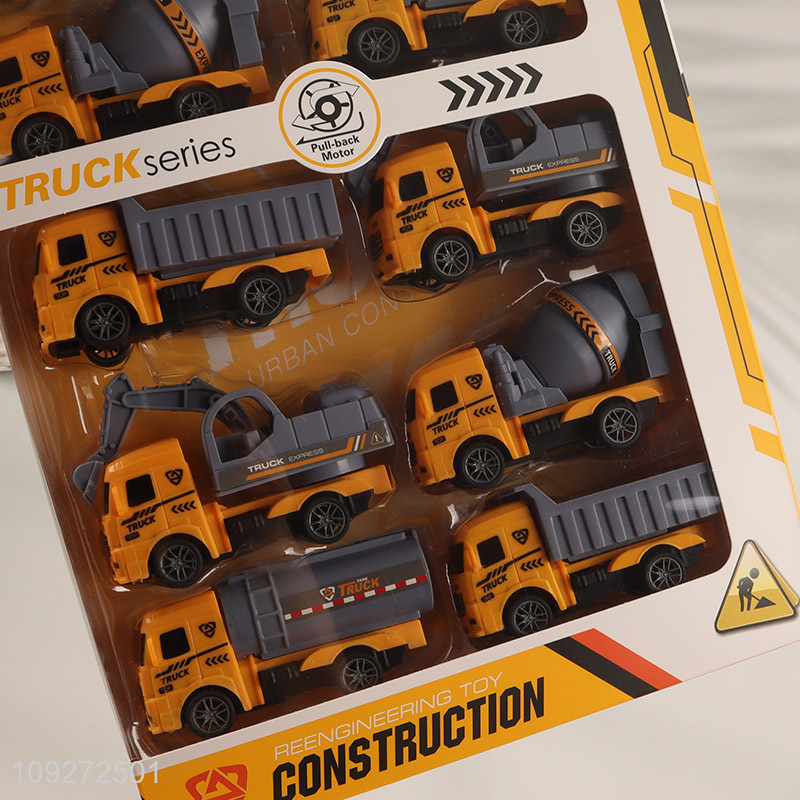 Top quality 12pcs children's toy pull back car set truck toy car