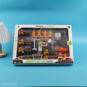 China wholesale engineer series children pull back car toy set