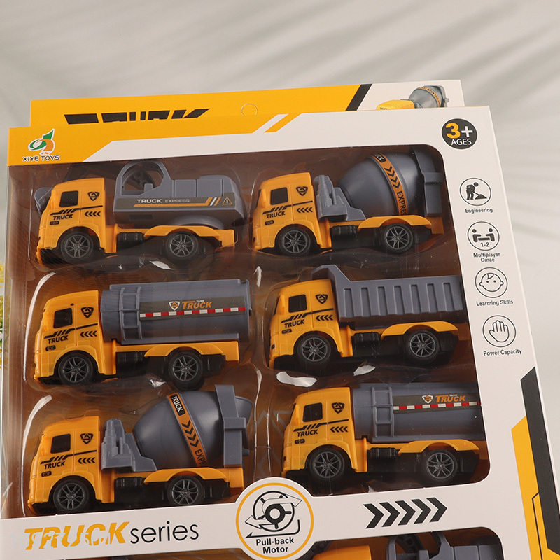 Top quality 12pcs children's toy pull back car set truck toy car