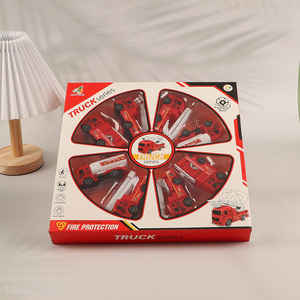 China products fire fighting truck children's toy pull back car set