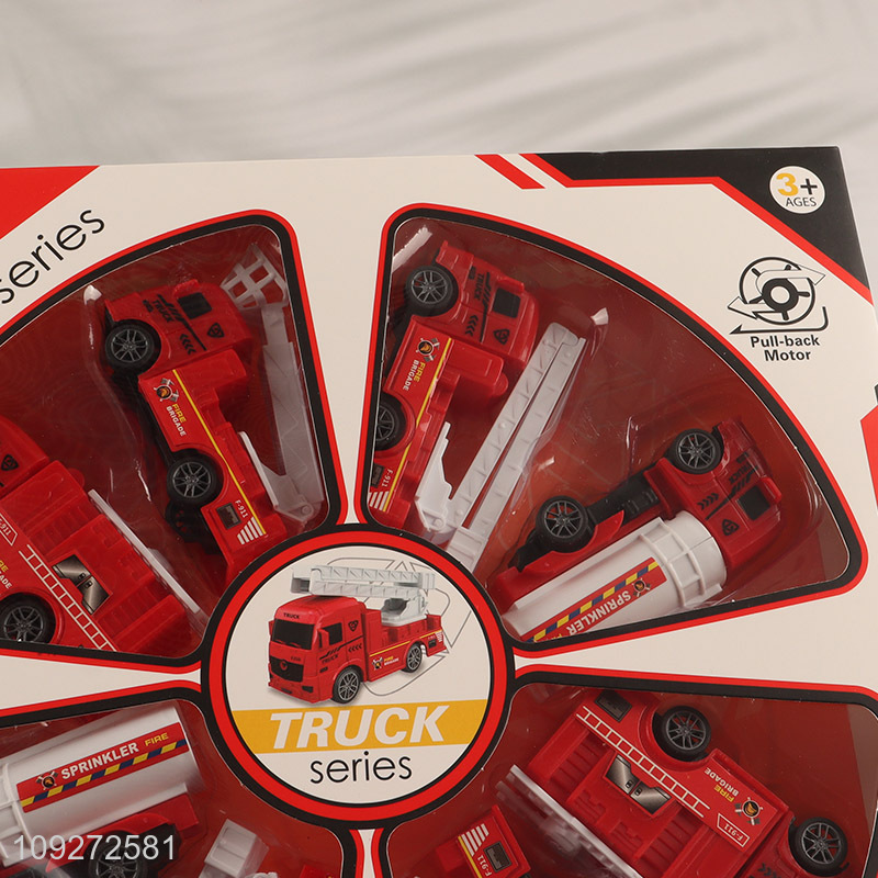 China products fire fighting truck children's toy pull back car set